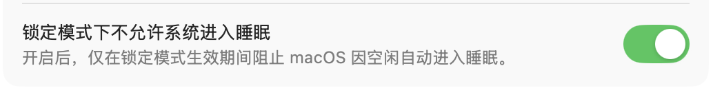 锁定模式下不允许系统进入睡眠截图